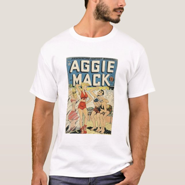Camiseta Bikini - Playa - Aggie Mack - Comic infantil retro (Anverso)