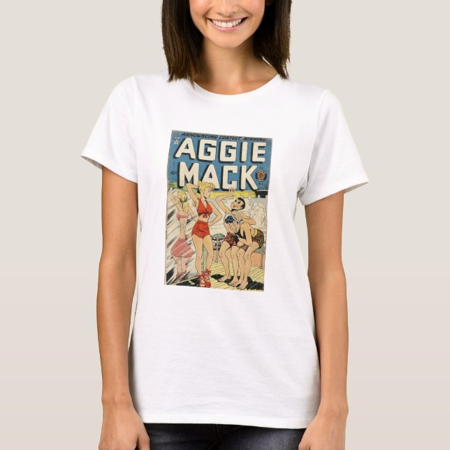 Camiseta Bikini - Playa - Aggie Mack - Comic infantil retro (Anverso)