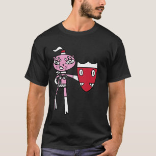 Camiseta Bikinikat Un Superhéroe De Gato Rosa Con Escudo