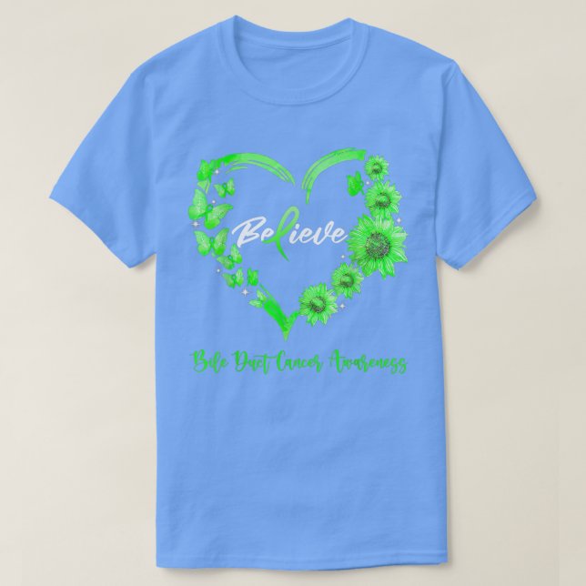 Camiseta Bile Duct Cancer Awareness Heart Butterfly Sunflow (Diseño del anverso)