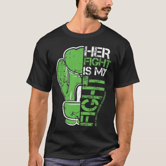 Camiseta Bile Duct Cancer Su Lucha Es Mi Pelea De Boxeo Glo (Anverso)