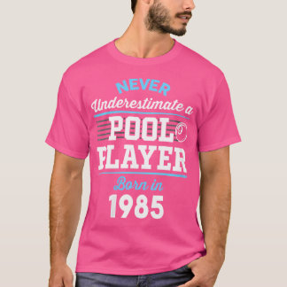 Camiseta Billar De 40 Años Con Jugador De Piscina 40 Años