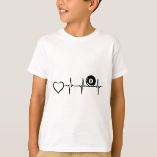 Camiseta Billar de billar de 8 balones - Corazón latido de