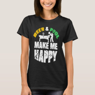 Camiseta Billar de cerveza y billar me hacen feliz papá de 