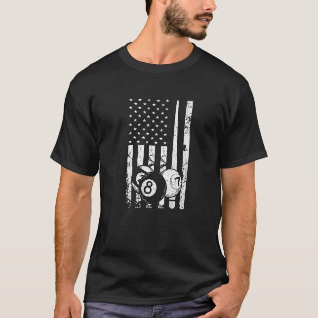 Camiseta Billard Snooker Billard Cue 8 Bal (Anverso)