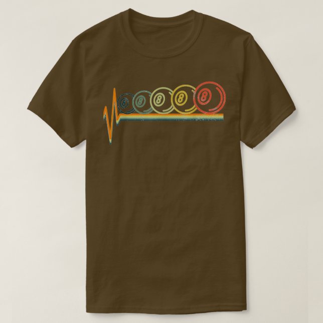 Camiseta Billards Pool Ocho 8 Heartbeat Gifts (Diseño del anverso)