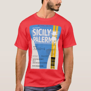 Camiseta Billete de avión de Sicilia Palermo