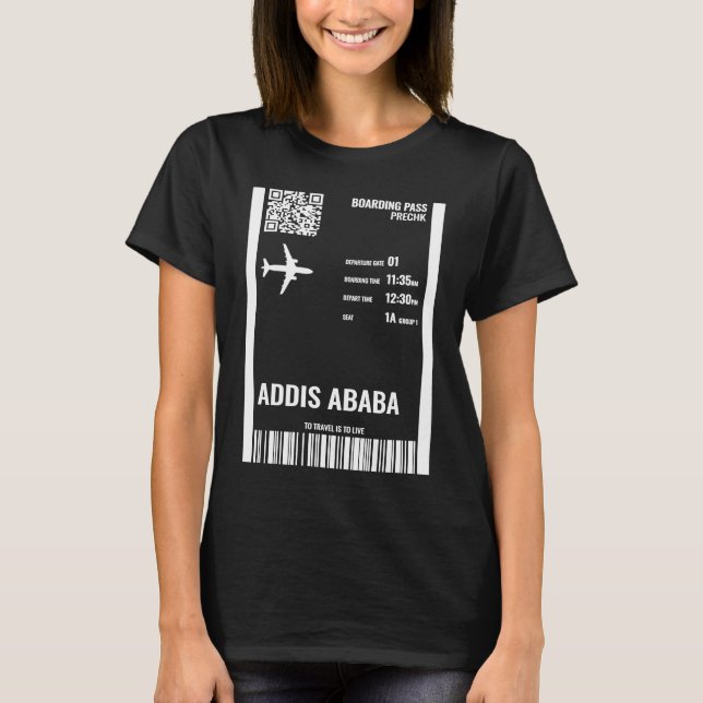 Camiseta Billete de la aerolínea con tarjeta de embarque de (Anverso)