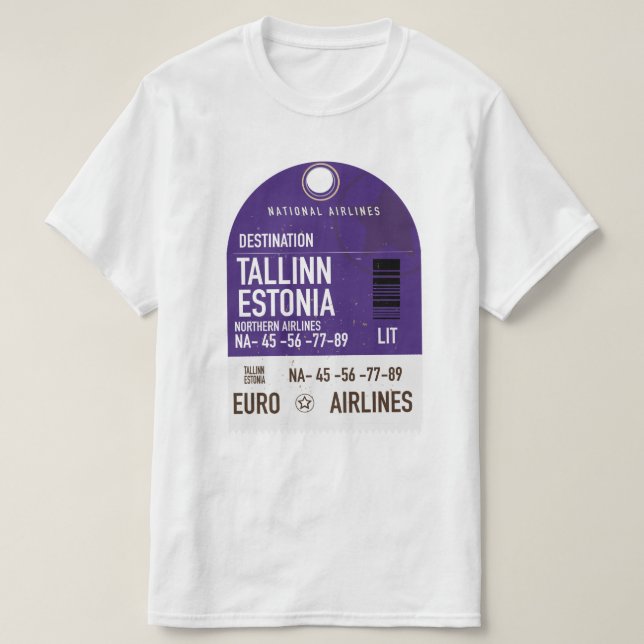 Camiseta Billete de viaje de Tallín Estonia (Diseño del anverso)