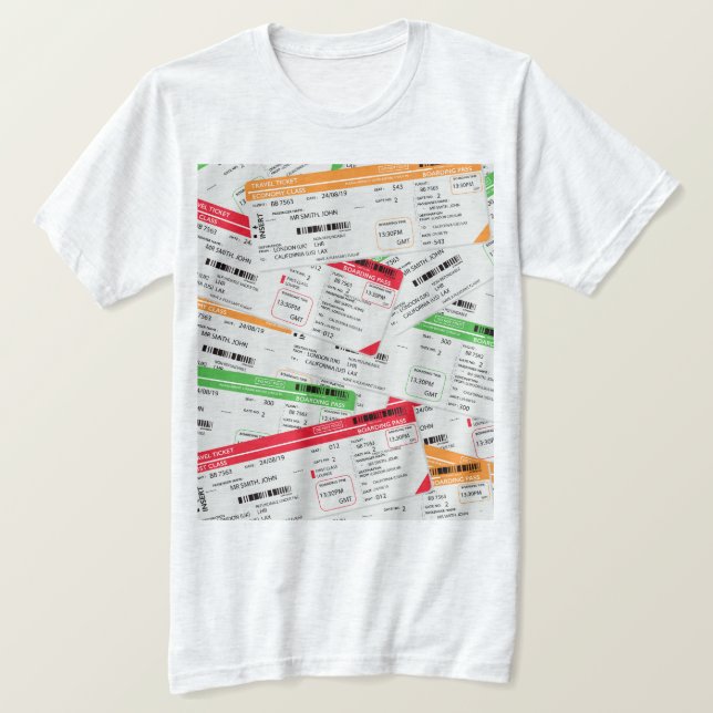 Camiseta Billetes de avión (Anverso del diseño)