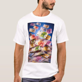Camiseta Billetes de Euro Flotantes – Lluvia de Dinero Abst