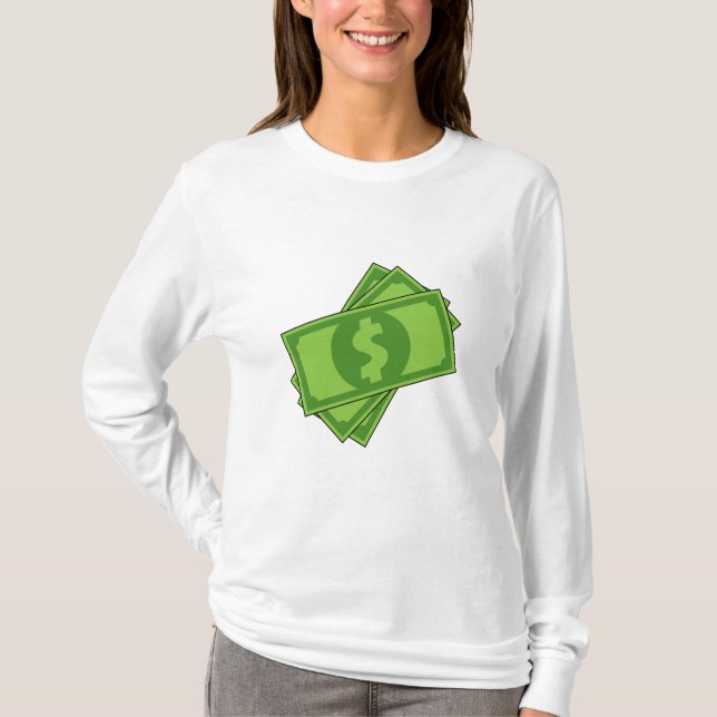 Camiseta Billetes en dólares de personalizado (Anverso)