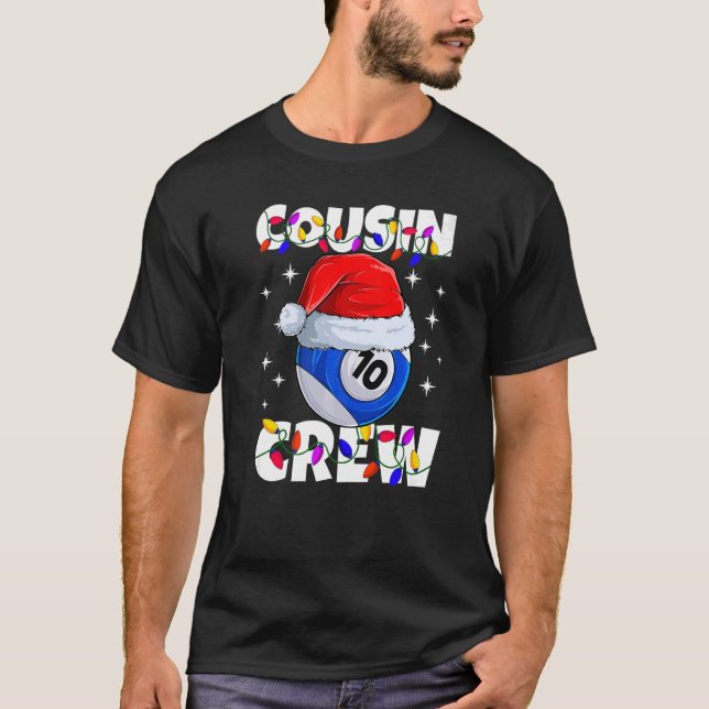 Camiseta Billiard 10 Ball Play Pool Cousin Crew Navidades L (Anverso)