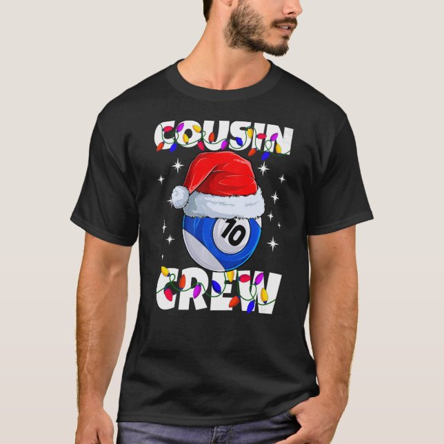 Camiseta Billiard 10 Ball Play Pool Cousin Crew Navidades L (Anverso)
