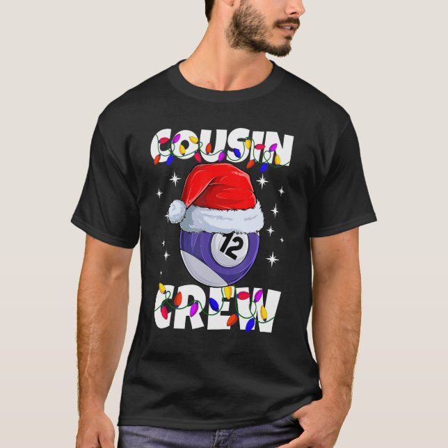 Camiseta Billiard 12 Ball Play Pool Cousin Crew Navidades L (Anverso)
