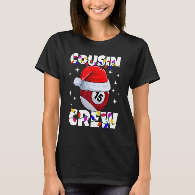 Camiseta Billiard 15 Ball Play Pool Cousin Crew Navidades L (Anverso)