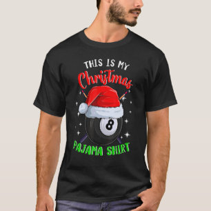 Camiseta Billiard 8 Ball Este Es Mi Navidad Pajama 2