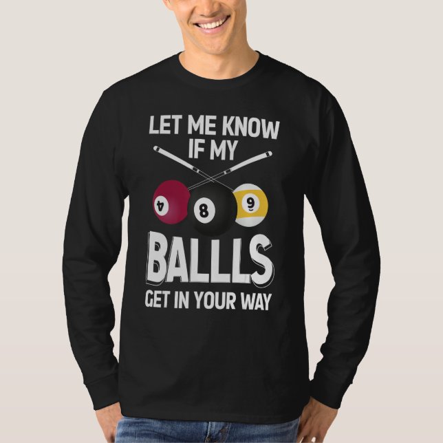 Camiseta Billiard 8 Ball Play Pool Table Cue Stick Snooker (Anverso)