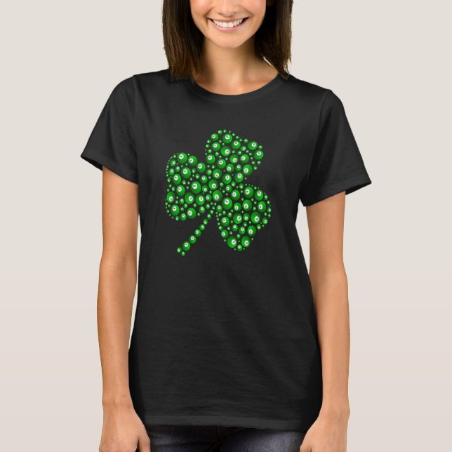 Camiseta Billiard Ball Shamrock Leaf St Patrick's Day Men B (Anverso)