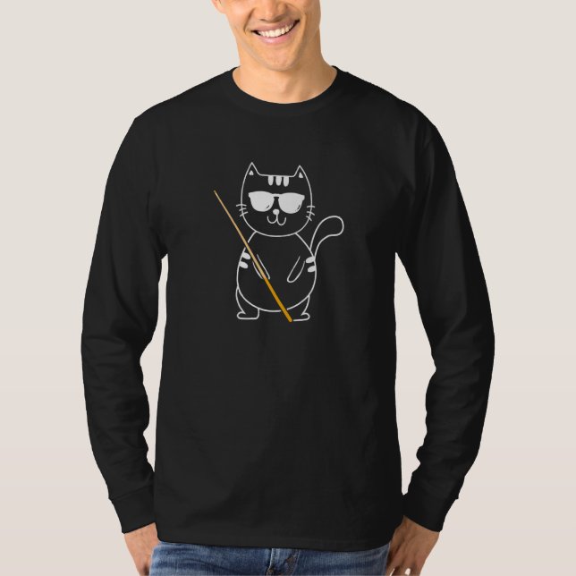 Camiseta Billiard Cat Billiard Player Billard 8 Ball Pool (Anverso)