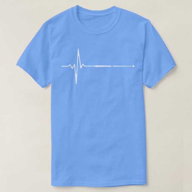 Camiseta Billiard Cue Heartbeat (Diseño del anverso)