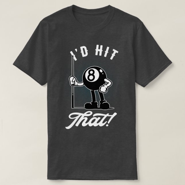 Camiseta Billiard Cue Sports Funny 8Ball toon Pool (Diseño del anverso)
