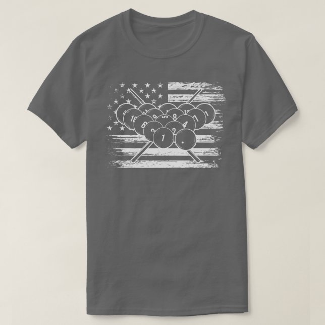 Camiseta Billiard Flag  Snooker Pool Chalk Billiard Player  (Diseño del anverso)