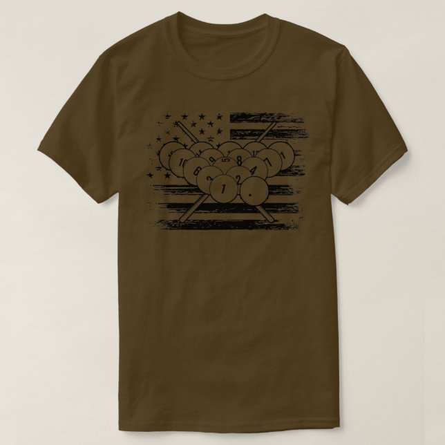 Camiseta Billiard Flag Snooker Pool Chalk Billiard Player (Diseño del anverso)