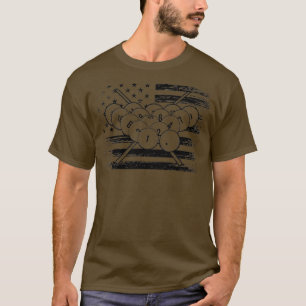 Camiseta Billiard Flag Snooker Pool Chalk Billiard Player
