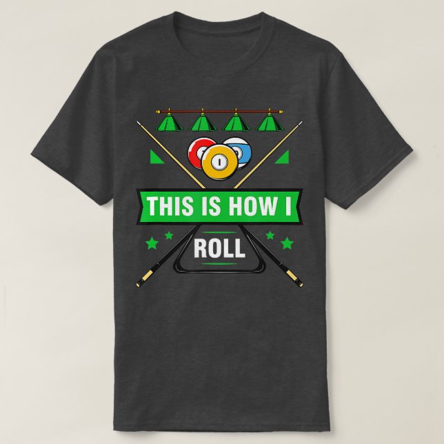 Camiseta Billiard Player Billiards Table Cue Stick Snooker (Diseño del anverso)