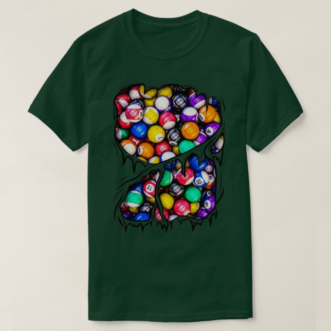Camiseta Billiard Player Pool Balls Dentro De Halloween Atl (Diseño del anverso)
