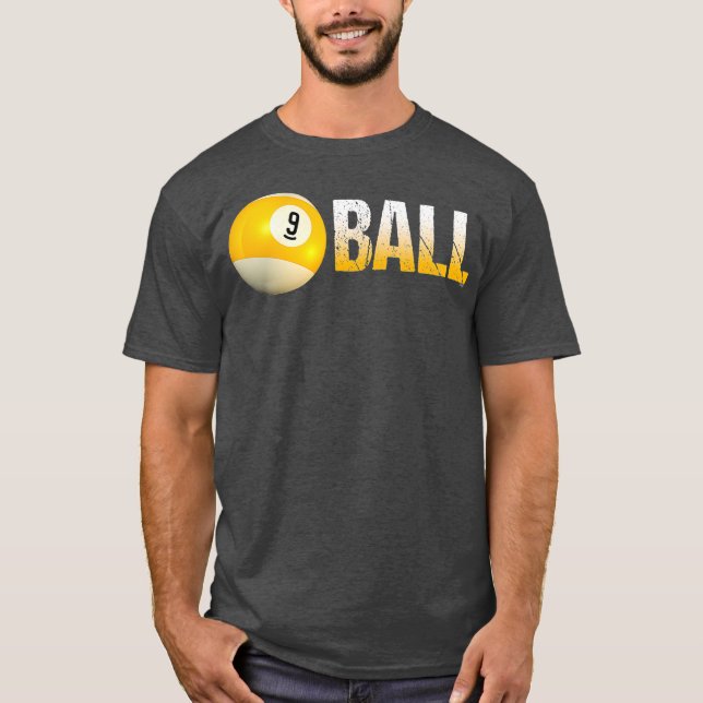 Camiseta Billiard Pool Ball 9Ball para equipos y ligas (Anverso)