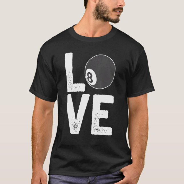 Camiseta Billiard Pool Ball Eight Cue Sports Love (Anverso)