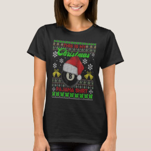 Camiseta Billiard Pool Este Es Mi Navidad Pajama Ugly Xma
