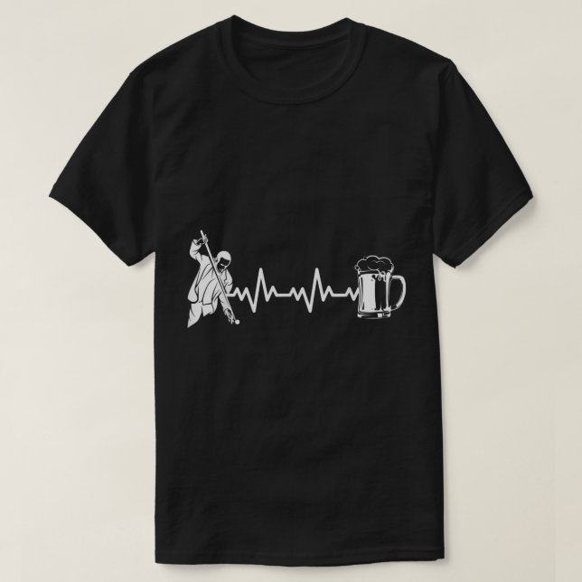 Camiseta Billiard Pool Player - Heartbeat EKG 8-Ball Billar (Diseño del anverso)