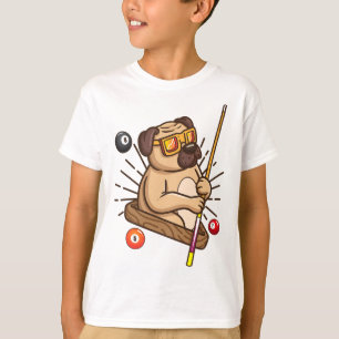 Camiseta Billiard Pug Perro Hustler Pool Chicas Regalos de