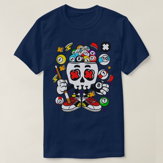 Camiseta Billiard Skull (Diseño del anverso)
