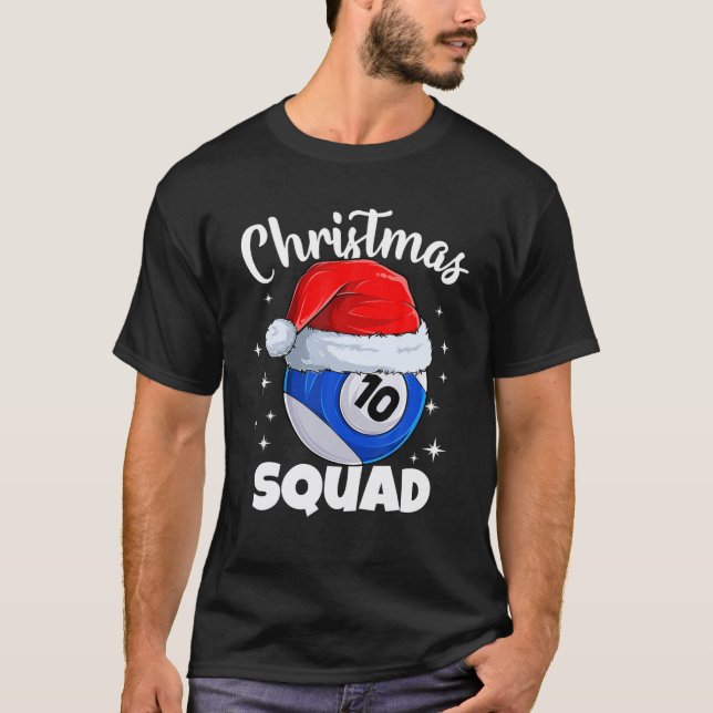 Camiseta Billiards 10 Ball Navidades Squad Pool Balls Billi (Anverso)