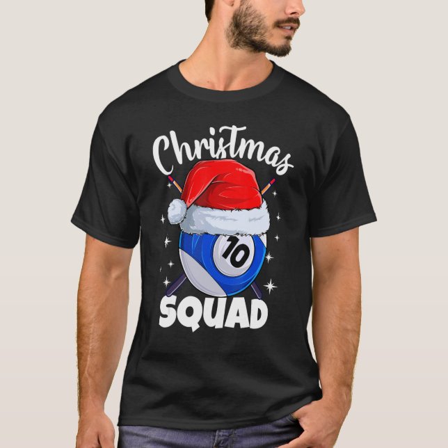 Camiseta Billiards 10 Ball Navidades Squad Pool Balls Billi (Anverso)