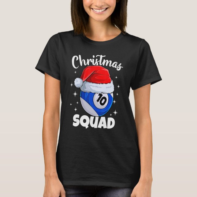 Camiseta Billiards 10 Ball Navidades Squad Pool Balls Billi (Anverso)