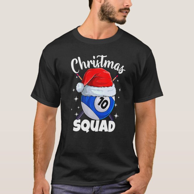 Camiseta Billiards 10 Ball Navidades Squad Pool Balls Billi (Anverso)