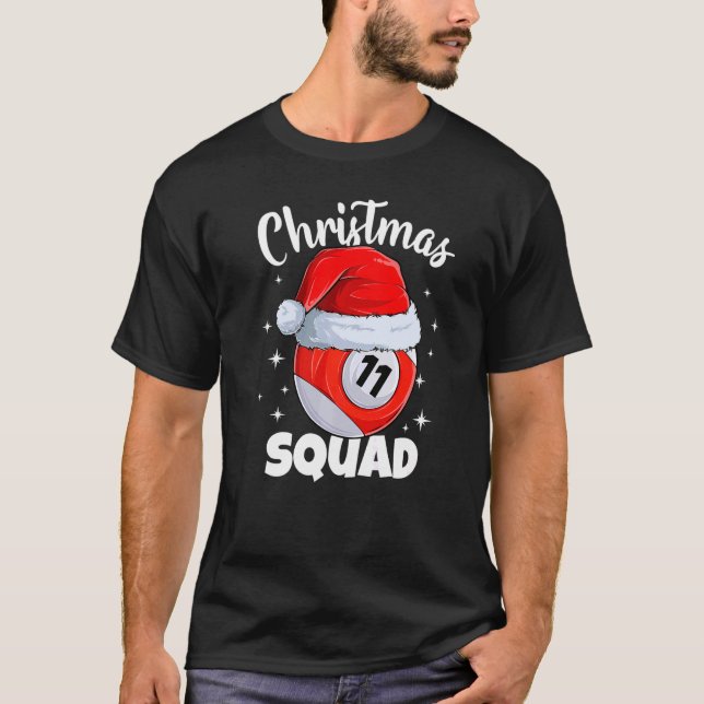 Camiseta Billiards 11 Ball Navidades Squad Pool Balls Billi (Anverso)