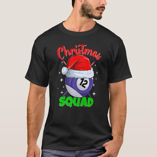 Camiseta Billiards 12 Ball Navidades Squad Pool Balls Billi (Anverso)