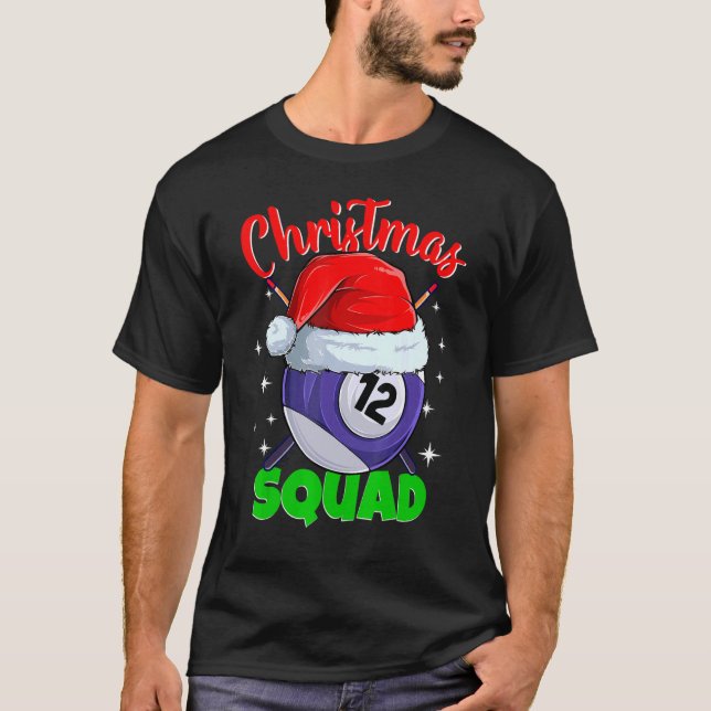 Camiseta Billiards 12 Ball Navidades Squad Pool Balls Billi (Anverso)