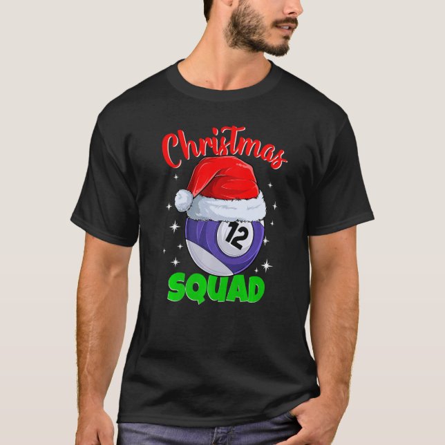 Camiseta Billiards 12 Ball Navidades Squad Pool Balls Billi (Anverso)