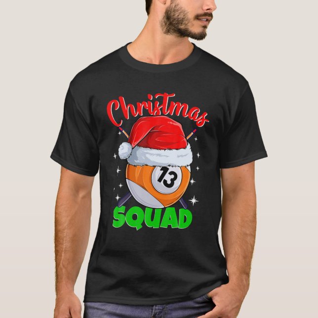 Camiseta Billiards 13 Ball Navidades Squad Pool Balls Billi (Anverso)