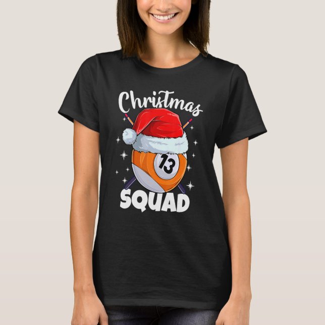 Camiseta Billiards 13 Ball Navidades Squad Pool Balls Billi (Anverso)