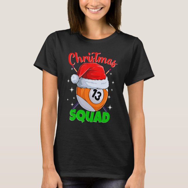 Camiseta Billiards 13 Ball Navidades Squad Pool Balls Billi (Anverso)
