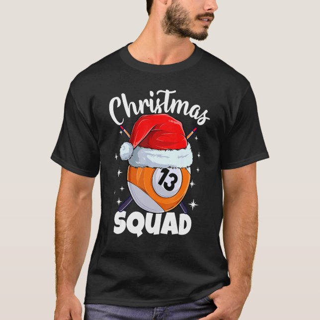 Camiseta Billiards 13 Ball Navidades Squad Pool Balls Billi (Anverso)