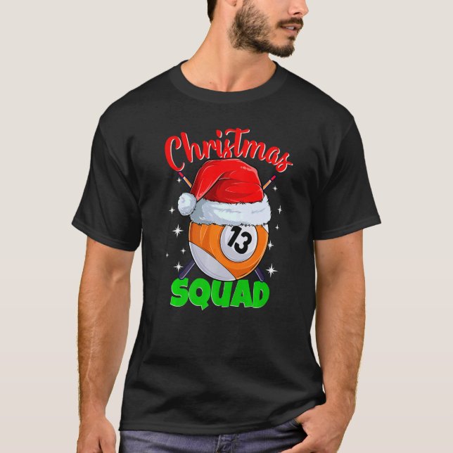 Camiseta Billiards 13 Ball Navidades Squad Pool Balls Billi (Anverso)
